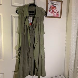 Khaki Olive Green Zara Long Vest 🔥🔥🔥